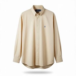 Polo‎ Ralph Lauren Mens Classic Fit Oxford Shirt Yellow Long Sleeve Size XXL